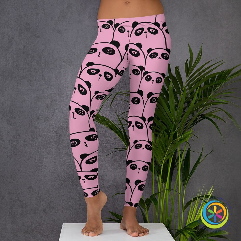 Pink Panda Full Length Leggings-ShopImaginable.com