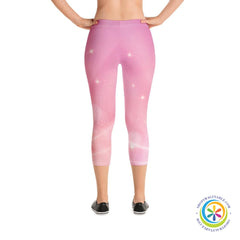 Pink Starburst Capri Cropped Leggings-ShopImaginable.com