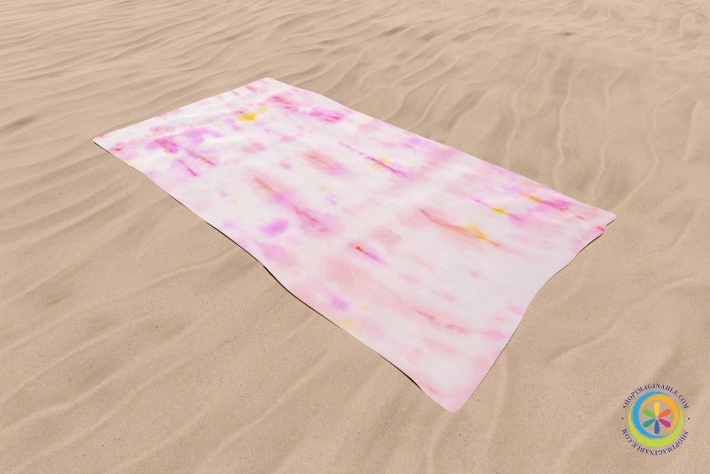 Pink Tie Die Beach Bath Towel-ShopImaginable.com