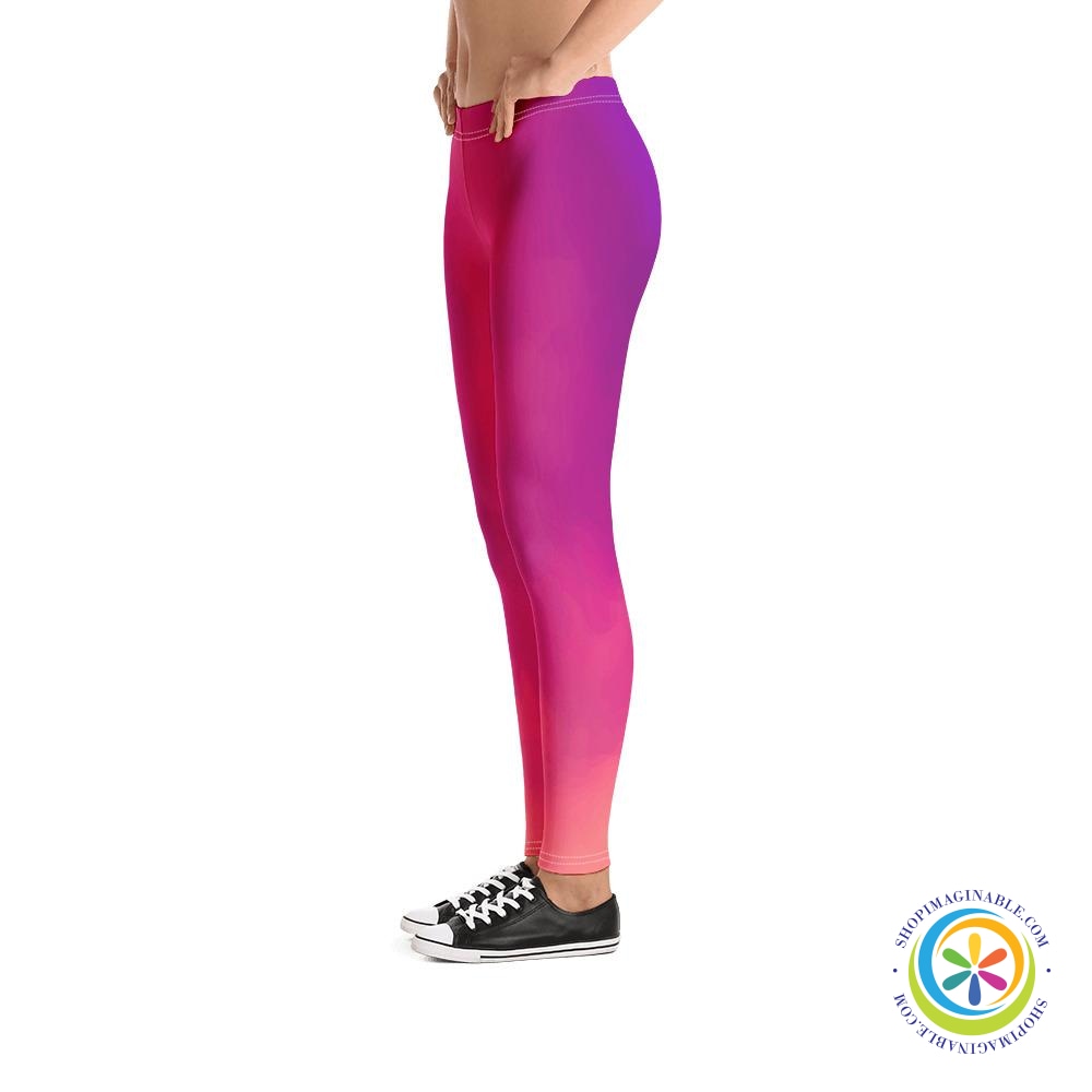 Playful Water Color Pinks & Purples Leggings-ShopImaginable.com