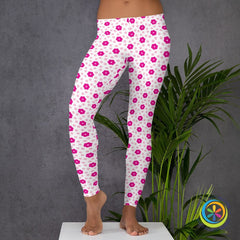 Pretty In Pink Flowers Leggings-ShopImaginable.com