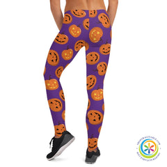 Pumpkins On Purple Full Length Leggings-ShopImaginable.com