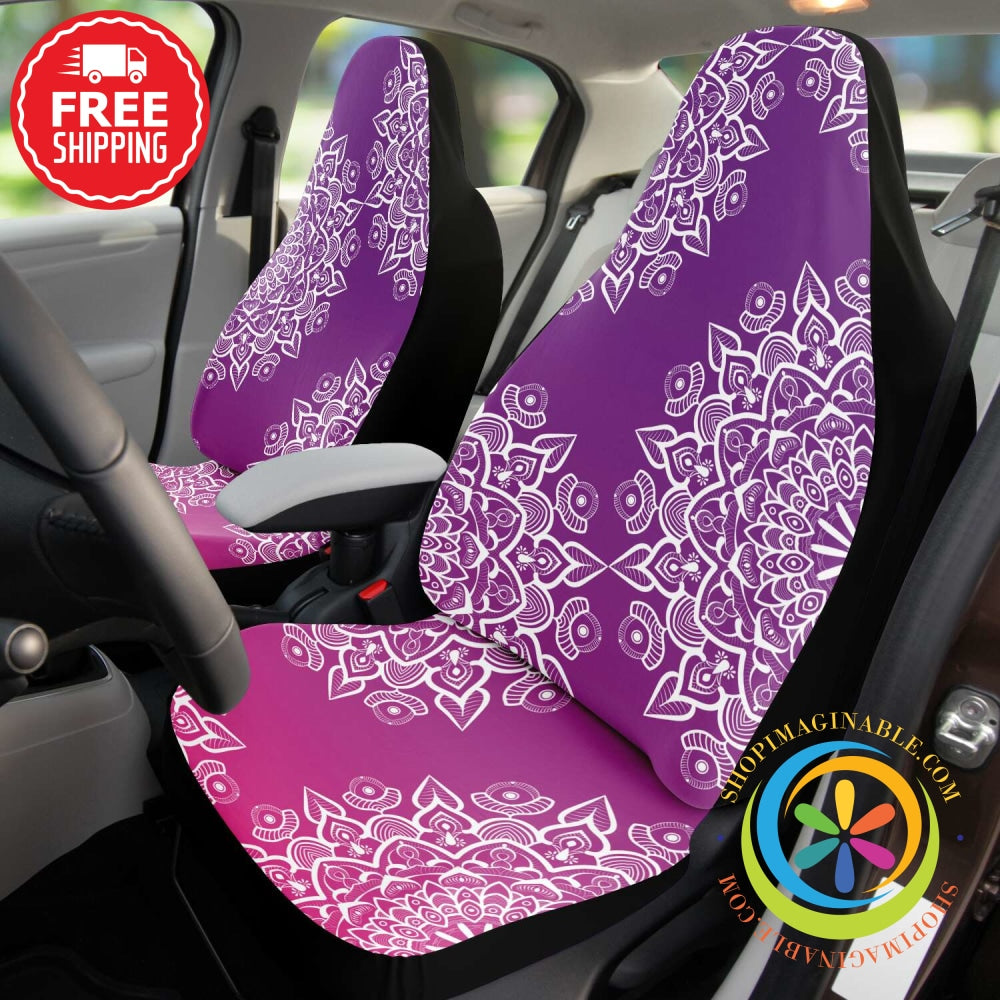Purple Mandala Car Seat Covers Pair-ShopImaginable.com