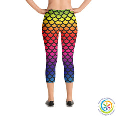 Rainbow Mermaid Capri Leggings-ShopImaginable.com