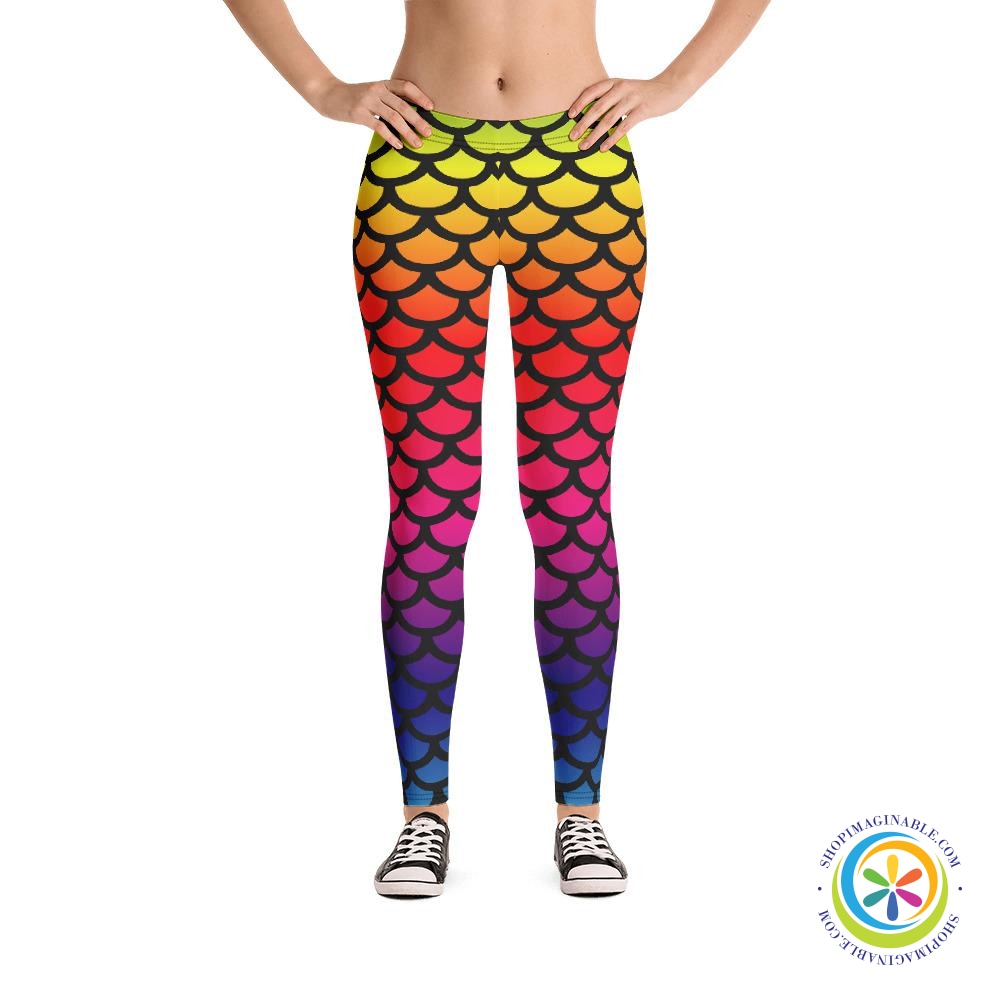 Rainbow Mermaid Leggings-ShopImaginable.com
