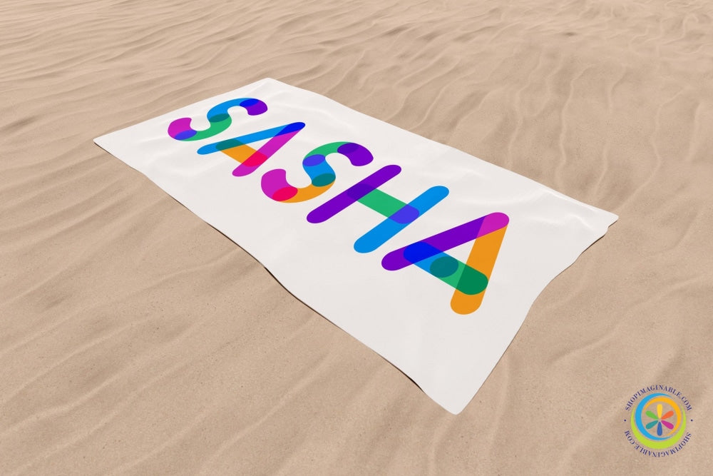 Rainbow Name Personalized Bath Beach Towel-ShopImaginable.com