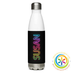 Rainbow Personalized Name Stainless Steel Water Bottle-ShopImaginable.com