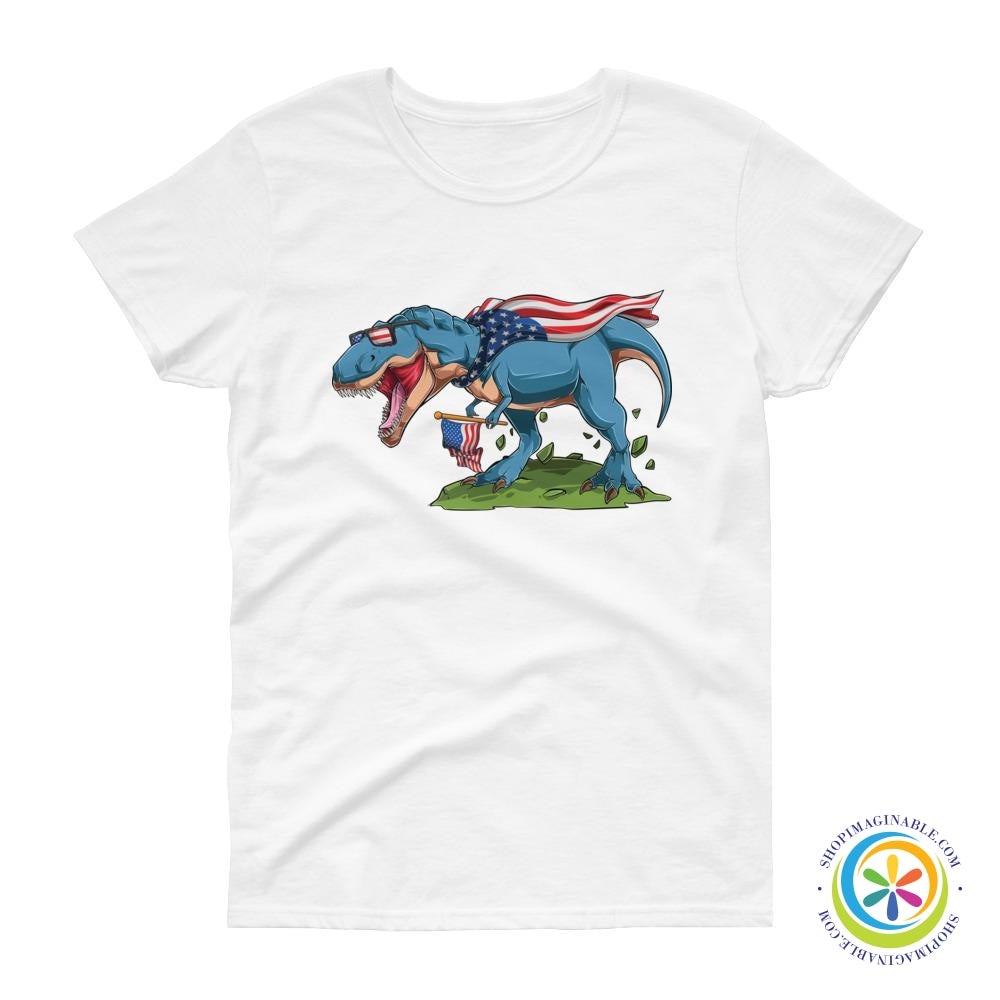 RAWR American Dinosaur Ladies T-Shirt-ShopImaginable.com
