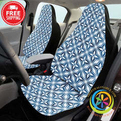 Retro Classic Blue Starburst Car Seat Covers-ShopImaginable.com