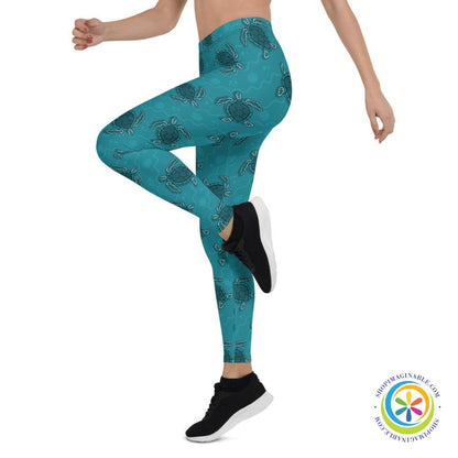 Sea Turtles Full Length Leggings-ShopImaginable.com