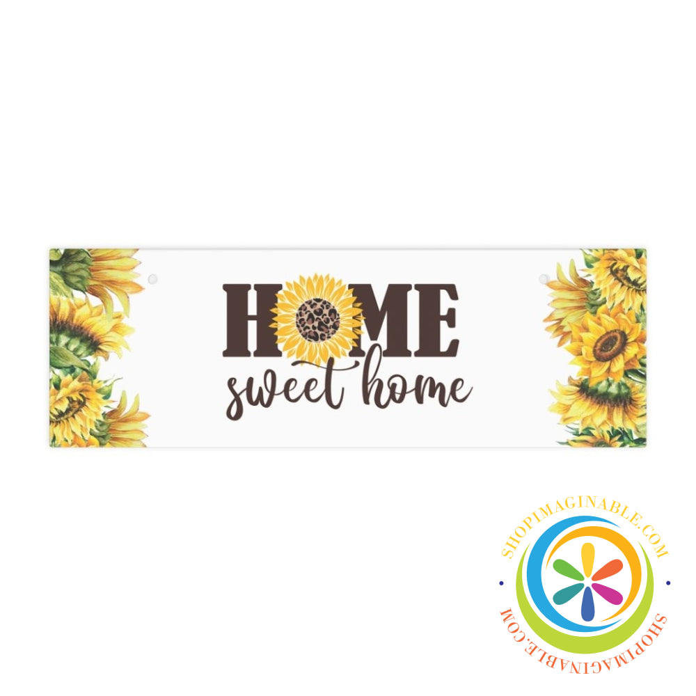 Sunflower Home Sweet Ceramic Wall Sign 12 × 4 / Rectangle Decor