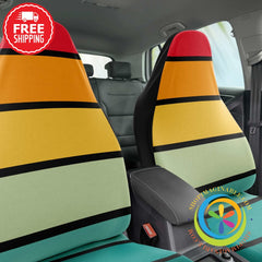 Thick Striped On Black Car Seat Covers-ShopImaginable.com