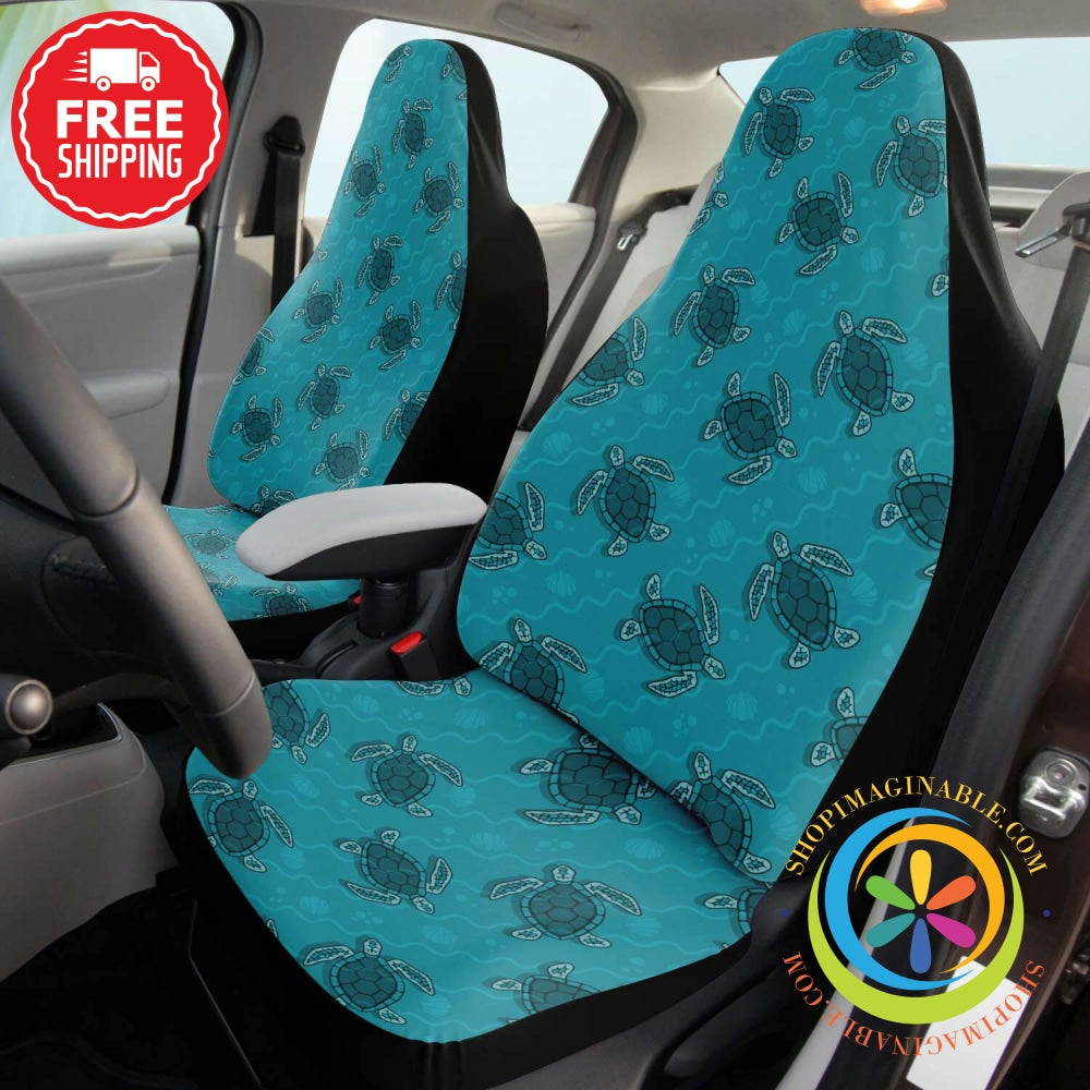 Turquoise Sea Turtles Car Seat Covers-ShopImaginable.com
