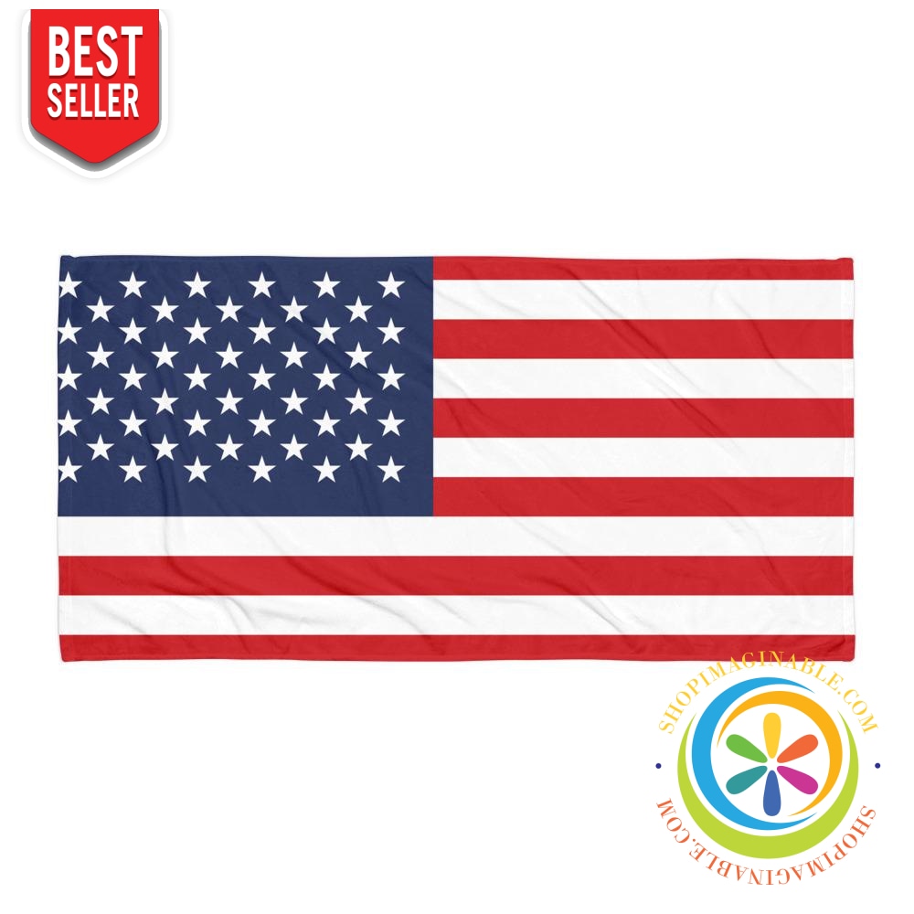 USA - United States Of America Flag Beach Bath Towel-ShopImaginable.com
