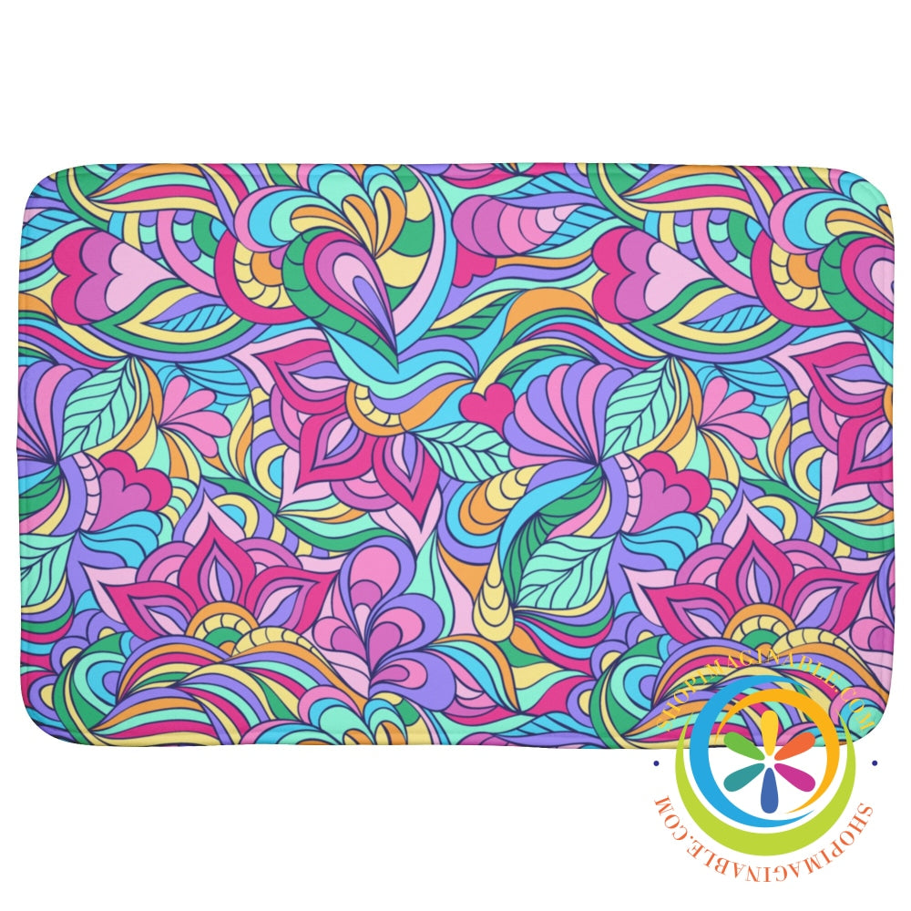 Vibrant Doodle Abstract Bath Mat Home Goods