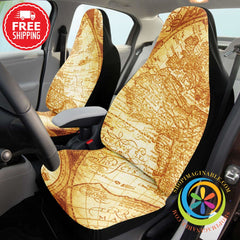 Vintage Map Car Seat Covers-ShopImaginable.com