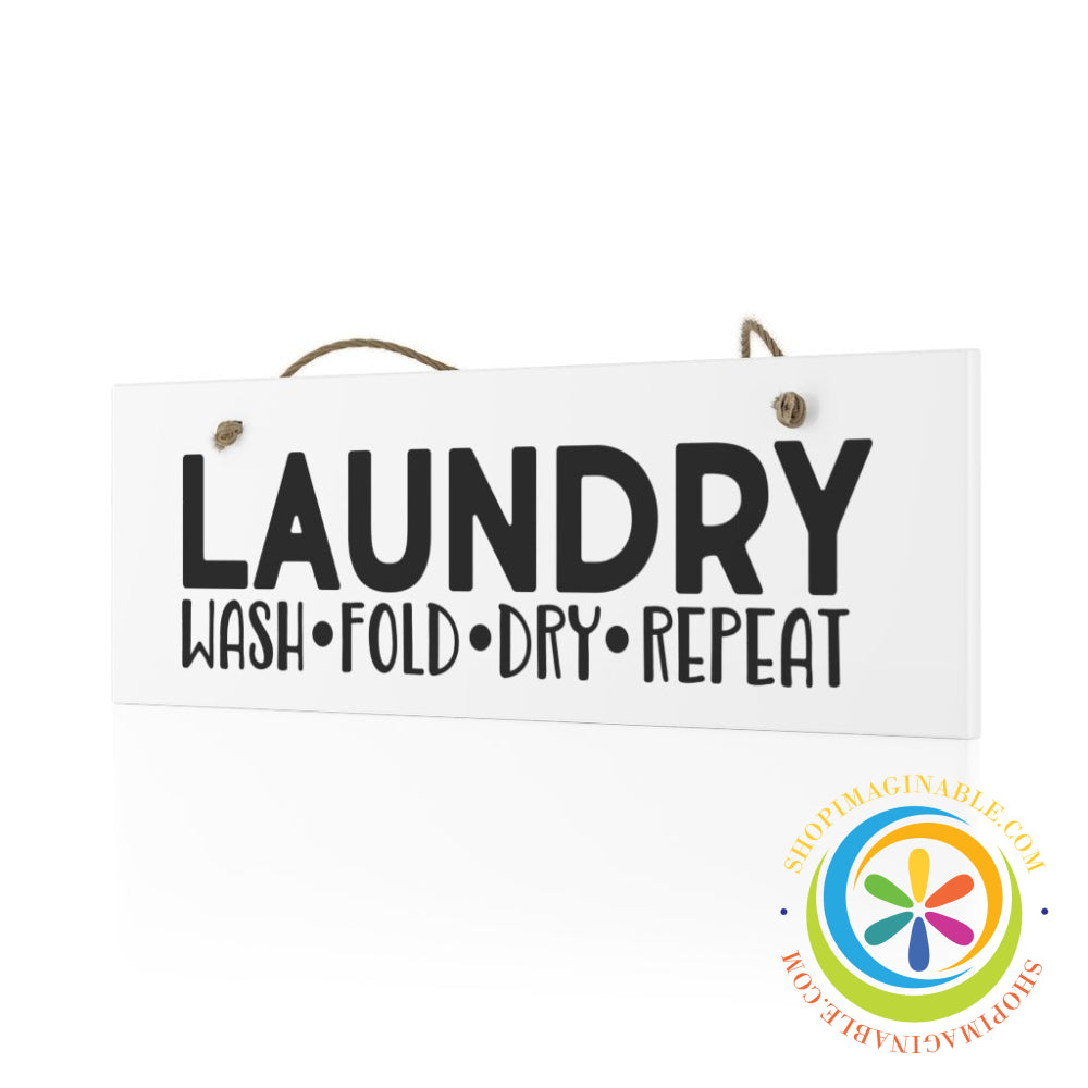 Wash Fold Dry Repeat Laundry Ceramic Wall Sign Home Decor