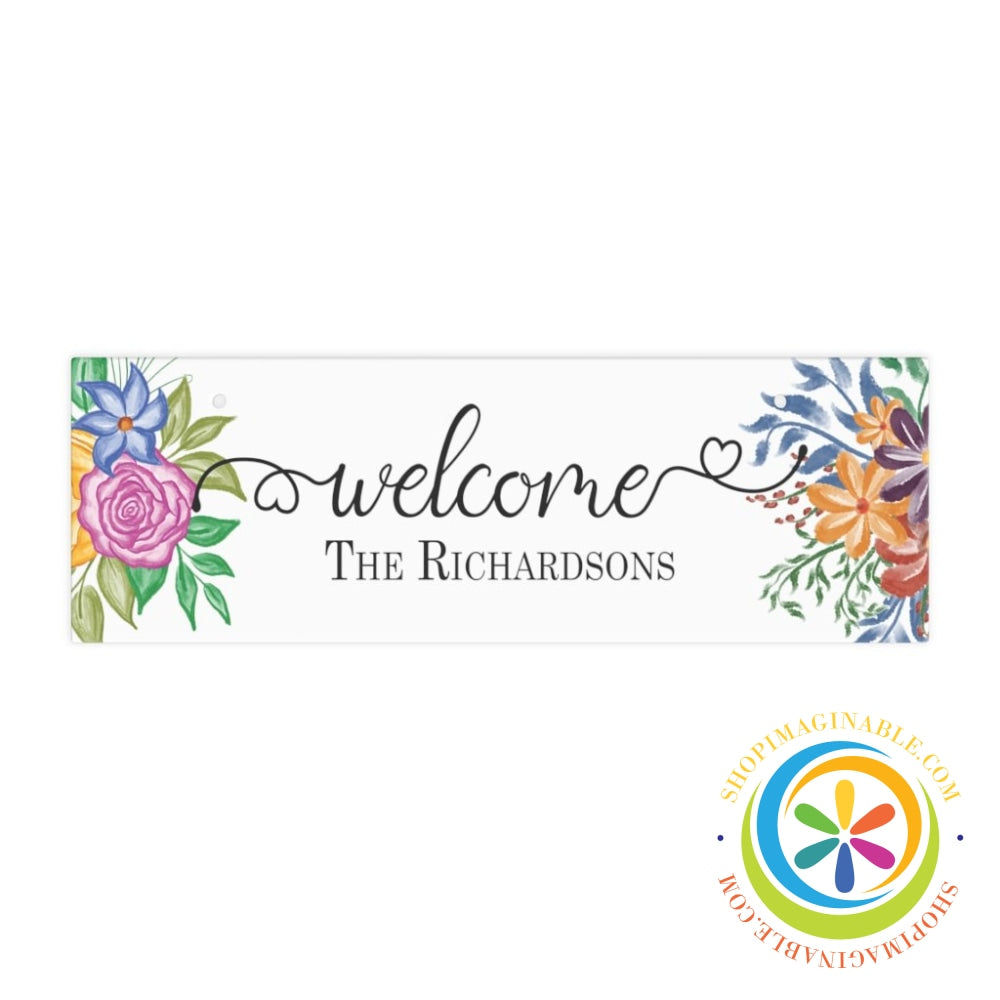 Welcome Custom Name Ceramic Wall Sign 12 × 4 / Rectangle Home Decor