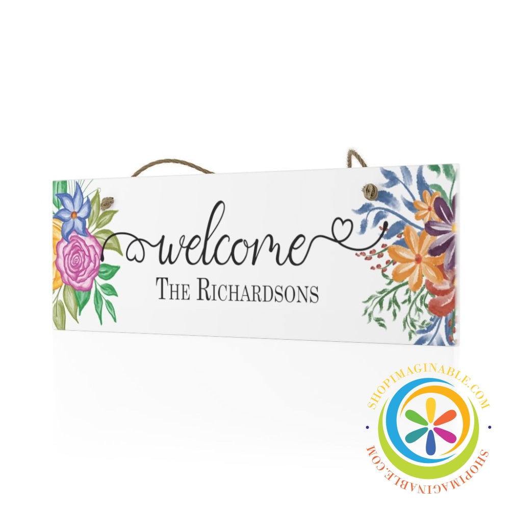 Welcome Custom Name Ceramic Wall Sign Home Decor