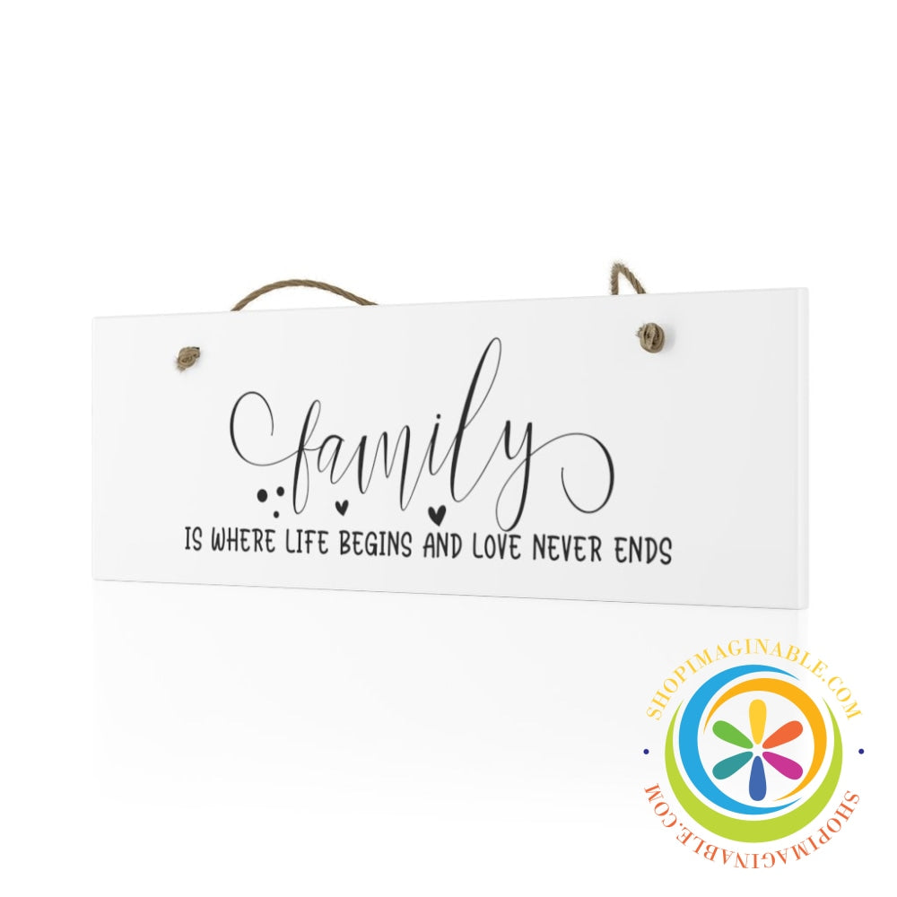 Where Life Begins & Love Never Ends Ceramic Wall Sign Home Decor