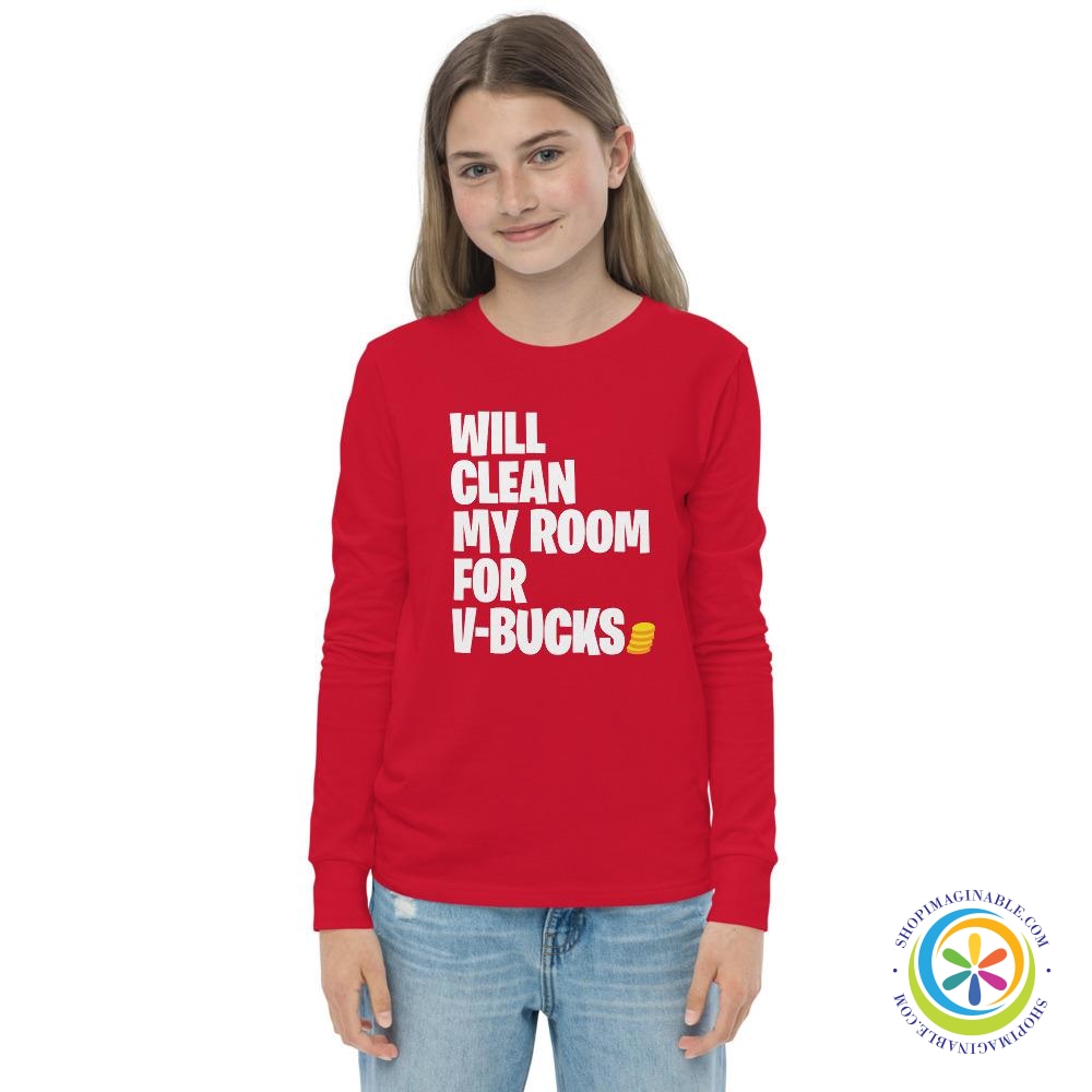 Will Clean My Room For V-Bucks Youth T-Shirt-ShopImaginable.com