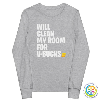 Will Clean My Room For V-Bucks Youth T-Shirt-ShopImaginable.com