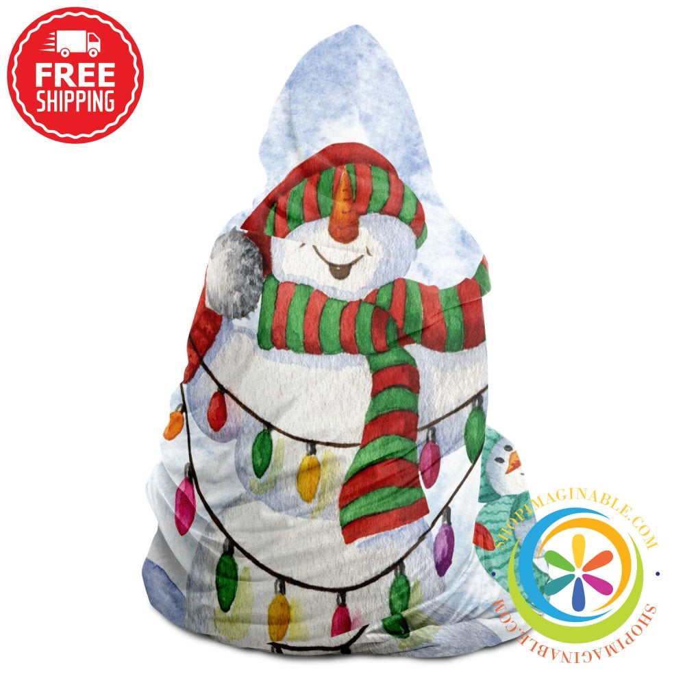 Winter Snowman Hooded Blanket - Aop