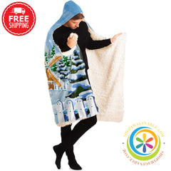Winter Wonderland Snowman Hooded Blanket - Aop
