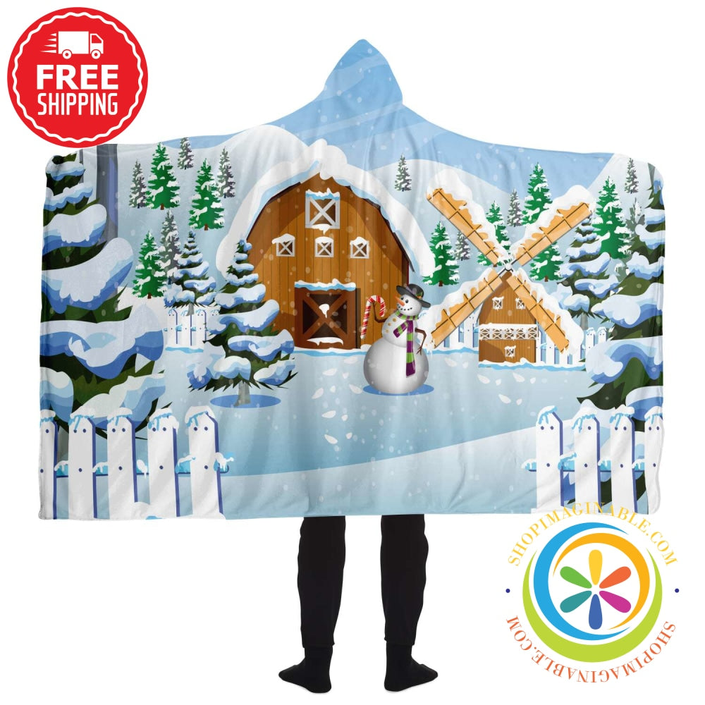 Winter Wonderland Snowman Hooded Blanket - Aop